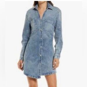 Beige by eci JeanShirt midi long sleeve Dress size 8